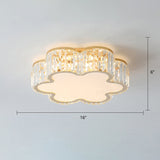 Geometric Crystal Led Flushmount Ceiling Light With Simple Champagne Style / 16 Flower