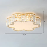 Geometric Crystal Led Flushmount Ceiling Light With Simple Champagne Style / 19.5 Flower