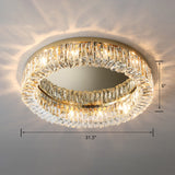 Beveled Cut Crystal Flush Mount Ceiling Light For Bedroom - Simple Style & Elegance Gold / 31.5