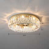 Circular Crystal Ceiling Light Fixture For Modern Living Room - Flush-Mount Design Gold / 23.5