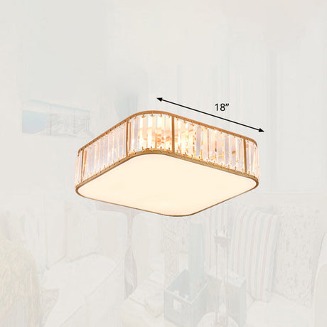 Minimalist Crystal Flush Mount Ceiling Light For Bedroom Gold / 18