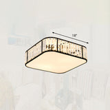 Minimalist Crystal Flush Mount Ceiling Light For Bedroom Black / 18