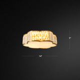 Floral Ceiling Light With Brass Finish Simplicity Design 3-Light Crystal Flush Mount Fixture For