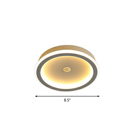 Sleek Geometric Led Ceiling Light - Minimalist Metal Flush Mount Fixture For Corridors White / Round