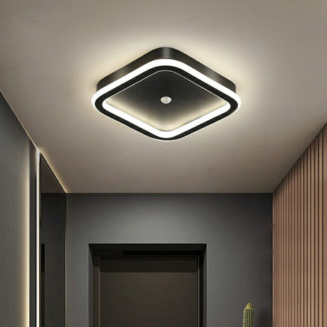 Sleek Geometric Led Ceiling Light - Minimalist Metal Flush Mount Fixture For Corridors