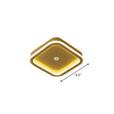 Sleek Geometric Led Ceiling Light - Minimalist Metal Flush Mount Fixture For Corridors Gold / Square