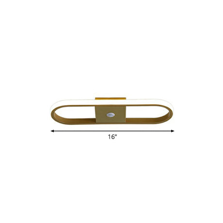 Sleek Geometric Led Ceiling Light - Minimalist Metal Flush Mount Fixture For Corridors Gold / Oval