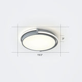 Nordic Circle Led Flush Mount Ceiling Light With Acrylic Diffuser Grey / 19.5 Warm