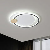 Nordic Style Led Ceiling Mount Light Fixture - Big O Flush Lighting For Bedrooms With Acrylic Design