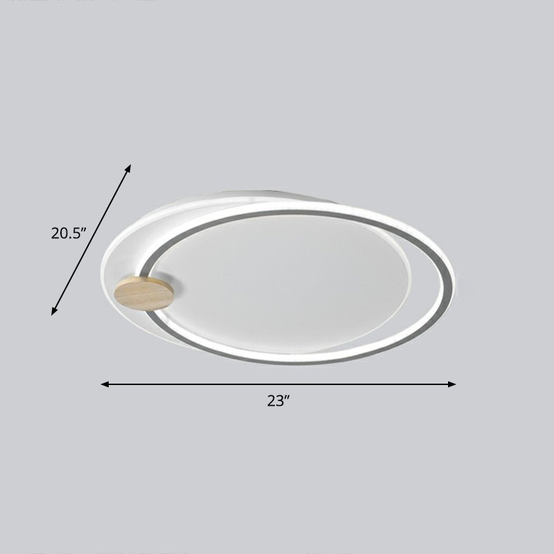 Nordic Style Led Ceiling Mount Light Fixture - Big O Flush Lighting For Bedrooms With Acrylic Design