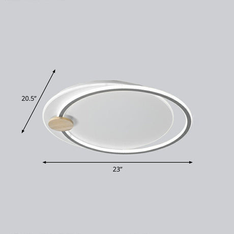Nordic Style Led Ceiling Mount Light Fixture - Big O Flush Lighting For Bedrooms With Acrylic Design