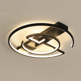 Metal Led Flush Light Fixture - Sleek Black Ceiling Lamp For Bedroom / 24.5 White