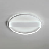 White Led Flush Mount Light: Modern Geometric Fixture For Bedroom Ceiling / 25.5 Round