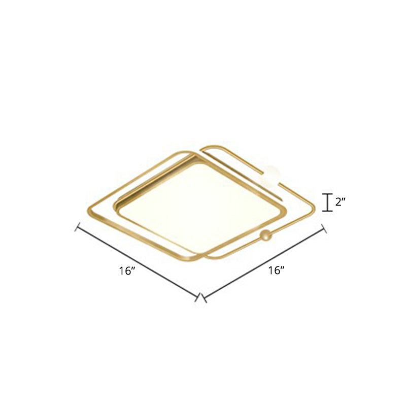 Contemporary Ultrathin Gold Flush Mount Led Ceiling Light For Bedroom / Remote Control Stepless