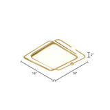 Contemporary Ultrathin Gold Flush Mount Led Ceiling Light For Bedroom / Remote Control Stepless