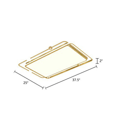 Contemporary Ultrathin Gold Flush Mount Led Ceiling Light For Bedroom / Remote Control Stepless