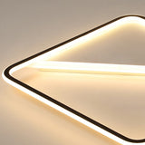Modern Black Square Flush Mount Light Fixture For Bedroom