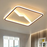 Contemporary Led Square Ceiling Mount Light: Aluminum Bedroom Flush Fixture