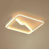 Contemporary Led Square Ceiling Mount Light: Aluminum Bedroom Flush Fixture White / 24.5