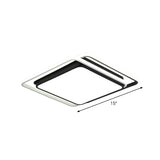 Nordic Geometric Led Flush Mount Ceiling Light With Acrylic Shade For Bedroom Black / White Square