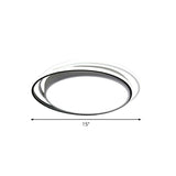 Nordic Geometric Led Flush Mount Ceiling Light With Acrylic Shade For Bedroom White / Third Gear