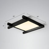 Japanese Checkerboard Acrylic Ceiling Lamp With Led Flush Mount Design For Lounge Black / 25 Remote
