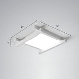 Japanese Checkerboard Acrylic Ceiling Lamp With Led Flush Mount Design For Lounge White / 21