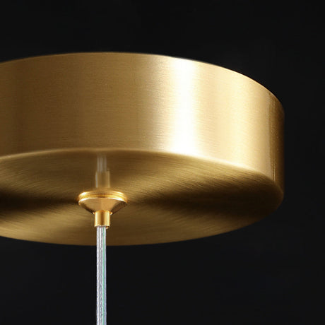 Modern Gold Crystal Droplet Pendant Light Stylish Led Ceiling Hang For Living Room