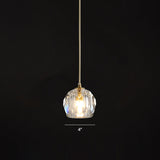 Minimalist Gold Finish Crystal Ball Pendant Light - Ideal For Restaurants / 4