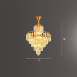 Modern Clear K9 Crystal Cone Pendant Chandelier - Elegant Lighting For Restaurants / 12
