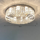 Crystal Loop Shaped Ceiling Light - Simple Style Flush Mount Fixture For Bedroom Silver / 25.5