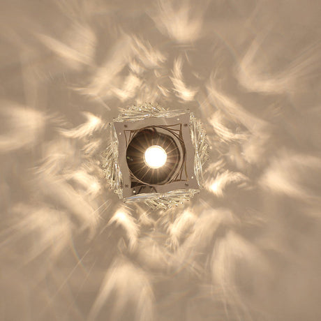 Crystal Spiral Square Ceiling Lamp - Modern 1-Light Semi Mount For Hallways