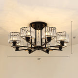 Contemporary Crystal Ceiling Lamp With Prismatic K9 Crystals 8 / Black