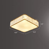 Minimalist K9 Crystal Square Flush Mount Ceiling Light Fixture For Bedroom Gold / 19.5