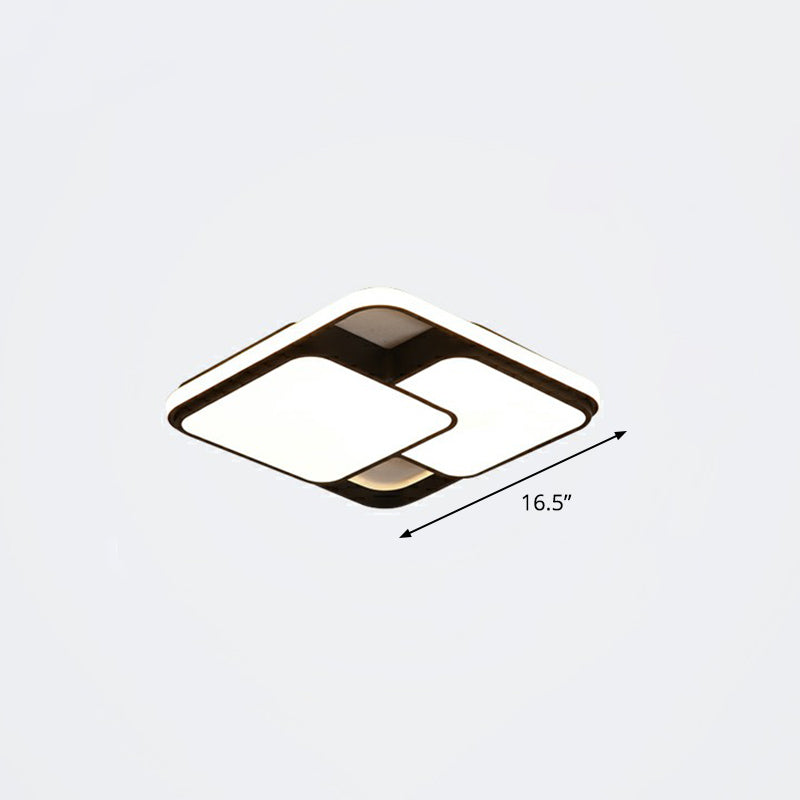 Nordic Acrylic Led Flush-Mount Ceiling Light For Bedrooms - Overlapping Style Black / 16.5 Warm