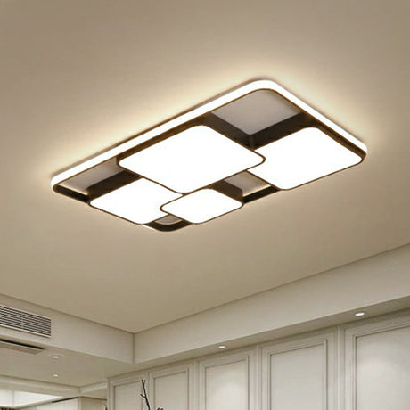 Nordic Acrylic Led Flush-Mount Ceiling Light For Bedrooms - Overlapping Style