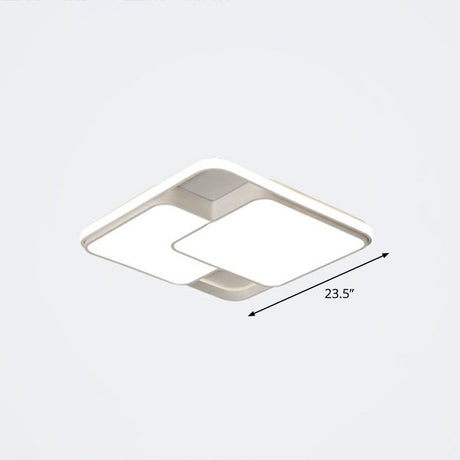 Nordic Acrylic Led Flush-Mount Ceiling Light For Bedrooms - Overlapping Style White / 23.5 Warm