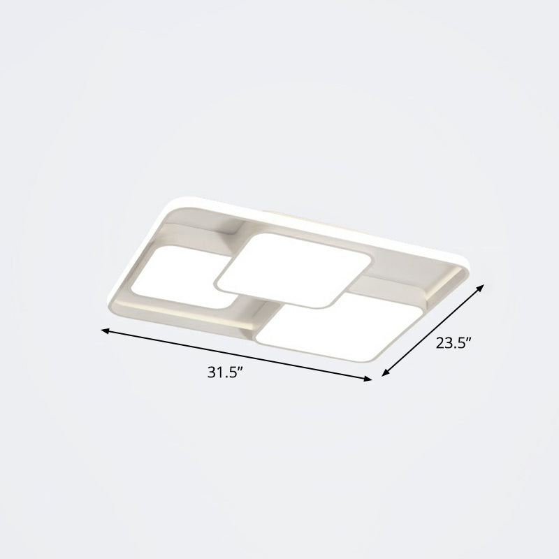 Nordic Acrylic Led Flush-Mount Ceiling Light For Bedrooms - Overlapping Style White / 31.5 Warm