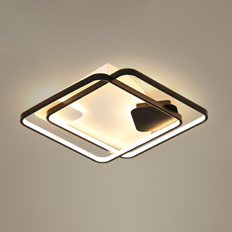Black Led Flush Mount Ceiling Light For Modern Living Rooms / 18 Third Gear