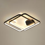 Black Led Flush Mount Ceiling Light For Modern Living Rooms / 18 White