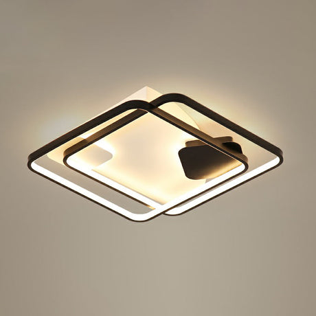 Black Led Flush Mount Ceiling Light For Modern Living Rooms / 18 White