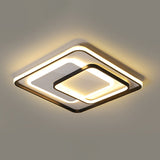 Modern Led Ceiling Lamp - Black Flush-Mount Light Fixture With Acrylic Shade / 20.5 White