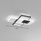 Modern Overlap Ceiling Light: Stylish Metal Flush Mount Fixture For Bedrooms Black / 16.5