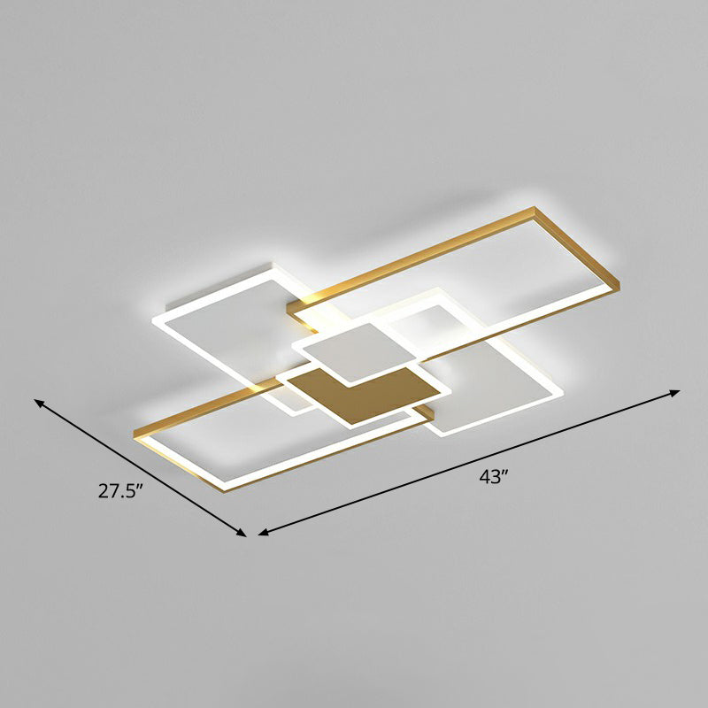Modern Overlap Ceiling Light: Stylish Metal Flush Mount Fixture For Bedrooms Gold / 43