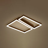 Sleek Metal Led Ceiling Light In Coffee Finish For Living Room / 18