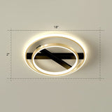 Sleek Geometrical Flush Ceiling Light In Black-Gold Finish - Simplicity Acrylic Flushmount For