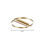 Modern Metallic Flushmount Led Ceiling Light With Gold Finish - Ideal For Bedroom / Remote Control