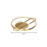 Modern Metallic Flushmount Led Ceiling Light With Gold Finish - Ideal For Bedroom / White Circline