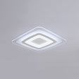 White Minimalist Led Flush Light: Ultrathin Rectangular Acrylic Ceiling Lamp For Living Room / 16’