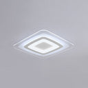 White Minimalist Led Flush Light: Ultrathin Rectangular Acrylic Ceiling Lamp For Living Room / 16’